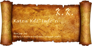 Katra Kálmán névjegykártya